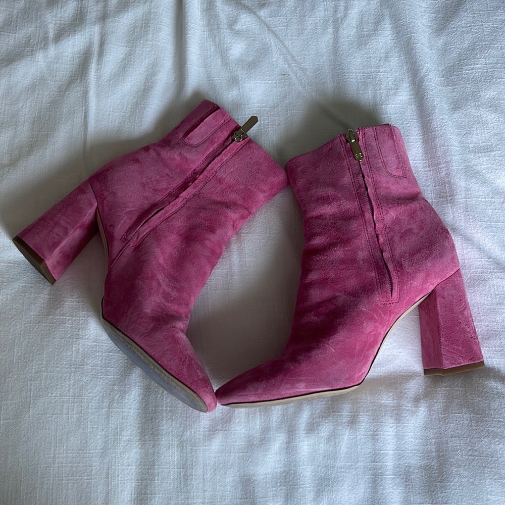 Sam Edelman Confetti Pink Suede Codie Boots Size 8